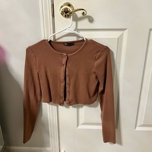 ZARA CROPPED BUTTON UP